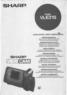 Sharp VL E 31 S manual. Camera Instructions.
